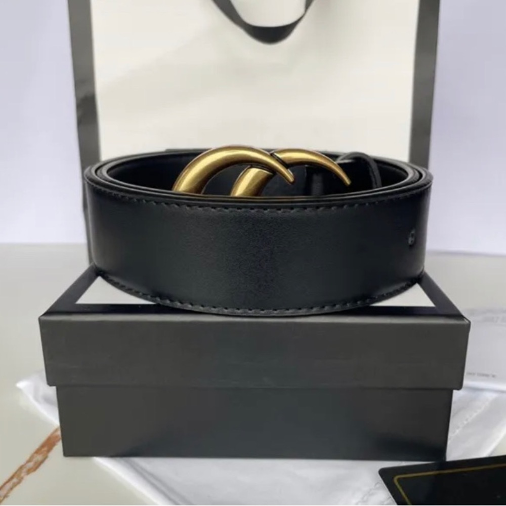 Brown Belt With Brass Buckle